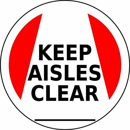 PRISTINE PRODUCTS Keep Aisles Clear Floor Sign. stKAC24